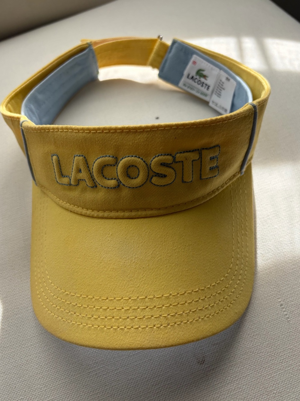 Lacoste Yellow Cotton Tennis Visor Hat